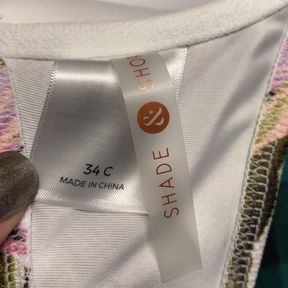 Shade & Shore Bikini Top Tropical Floral Swimsuit Swim 34C M New - Picture 6 of 8